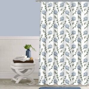 Elegant Blue hydrangea Floral Shower Curtain